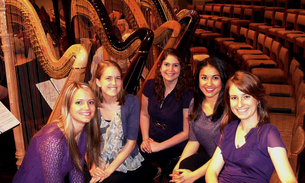 TCU harp ensemble