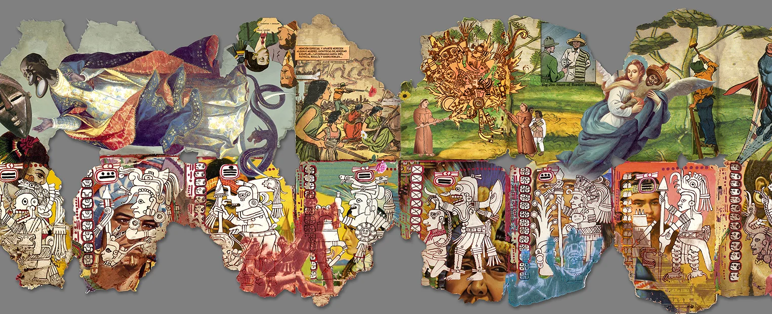 A detail of the Codex City of Mirrors collage piece