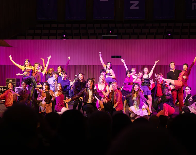 The Department of Theatre performed at the 2025 Fine Arts Gala alongside Grammy Award winner and Tony-nominated actor Jenn Colella.