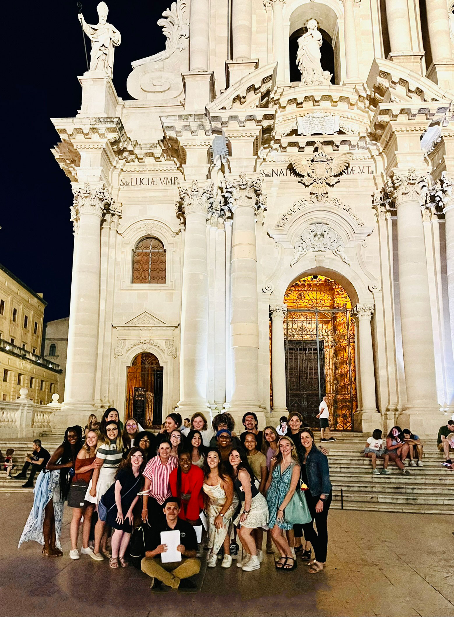 Sicily group in front of cathedral